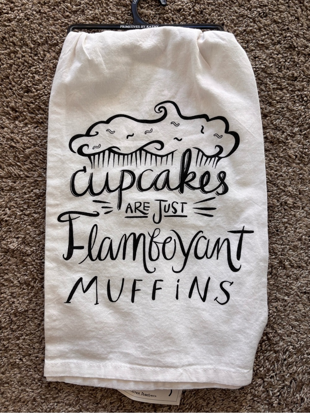 Funny “Cupcakes are just flamboyant muffins” Tea Towel Kitchen NEW
